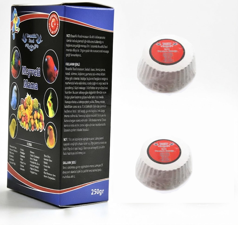 Muhabbet & Kanarya Maması Meyveli Mama 250gr+Gaga TaşıX2 (Sağlıklı Kuş  Yetiştirmek İsteyenler için)